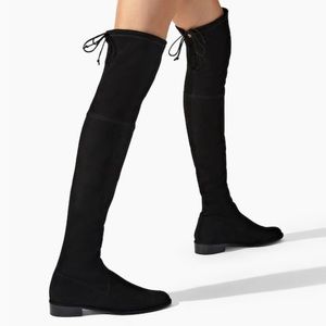 Stuart Weitzman “Lowland” Black Suede Over the Knee Boots Size 6.5
